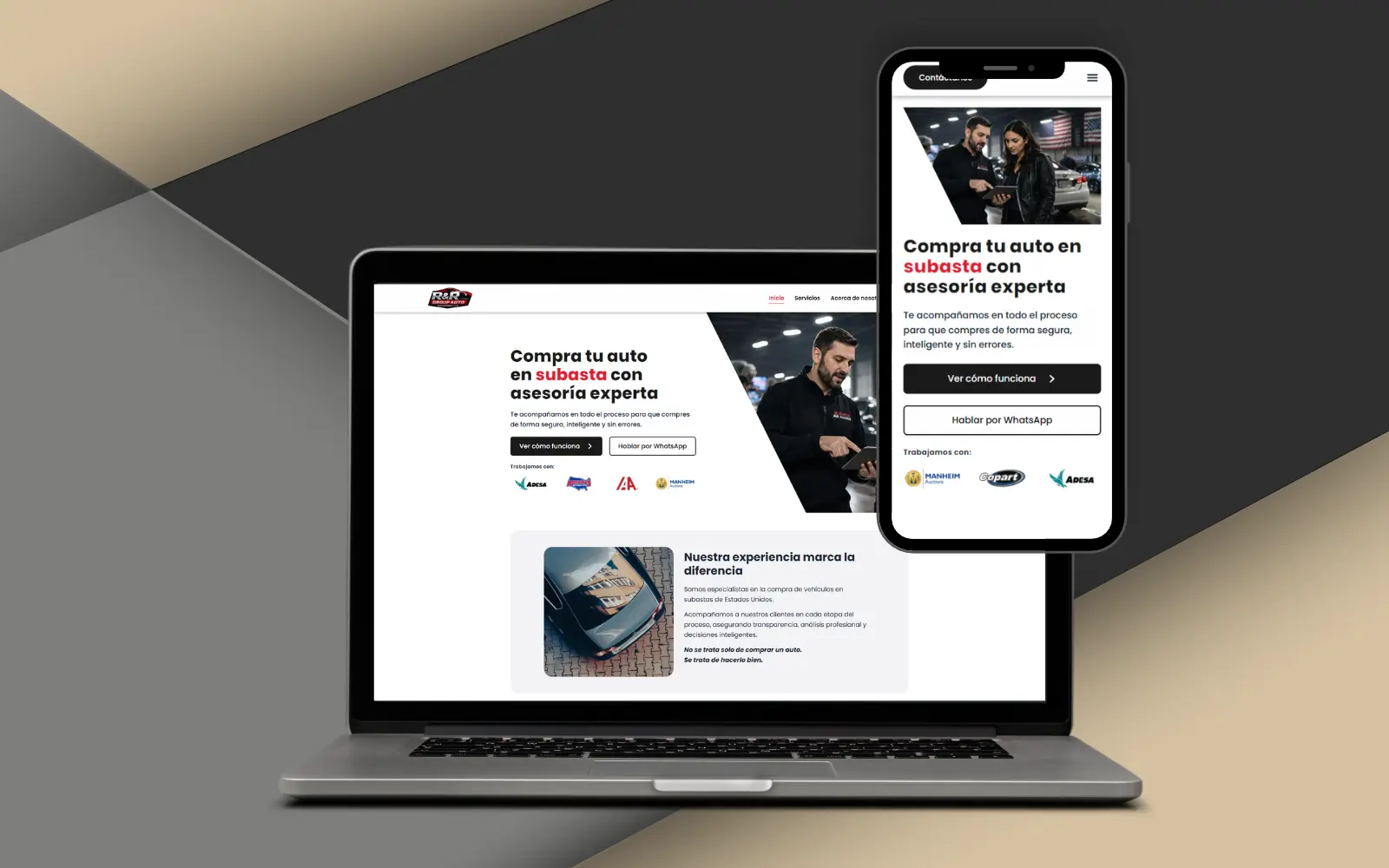 Présentation du site web de RR Group Auto